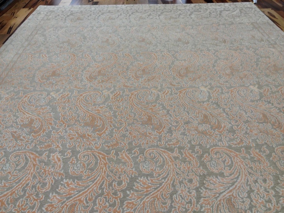 8 x 10 Indo Modern Wool Hand Knotted Rug