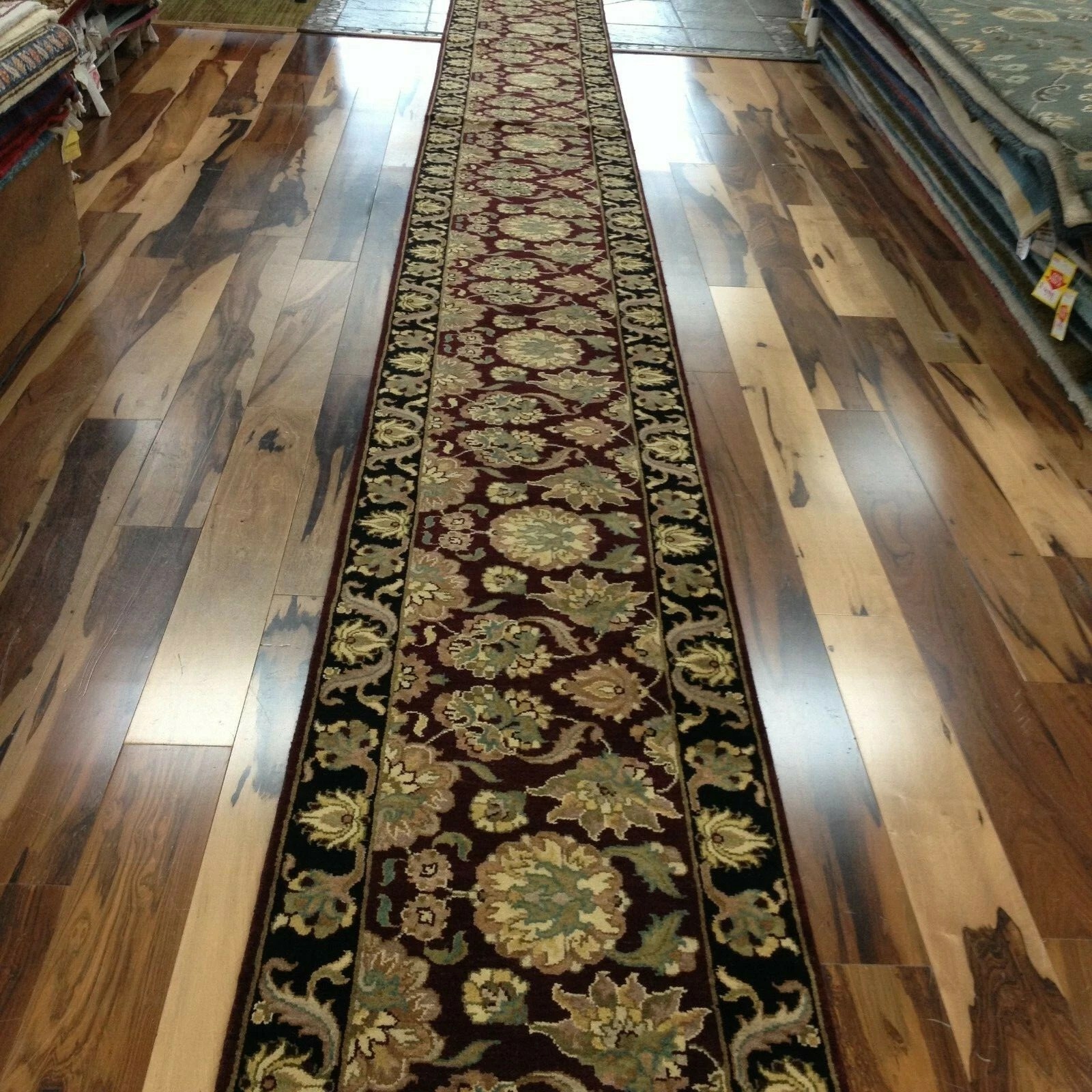 2x19 Vintage Hand Knotted Wool Runner Oriental Rug Indo Agra Hallway Area Rug