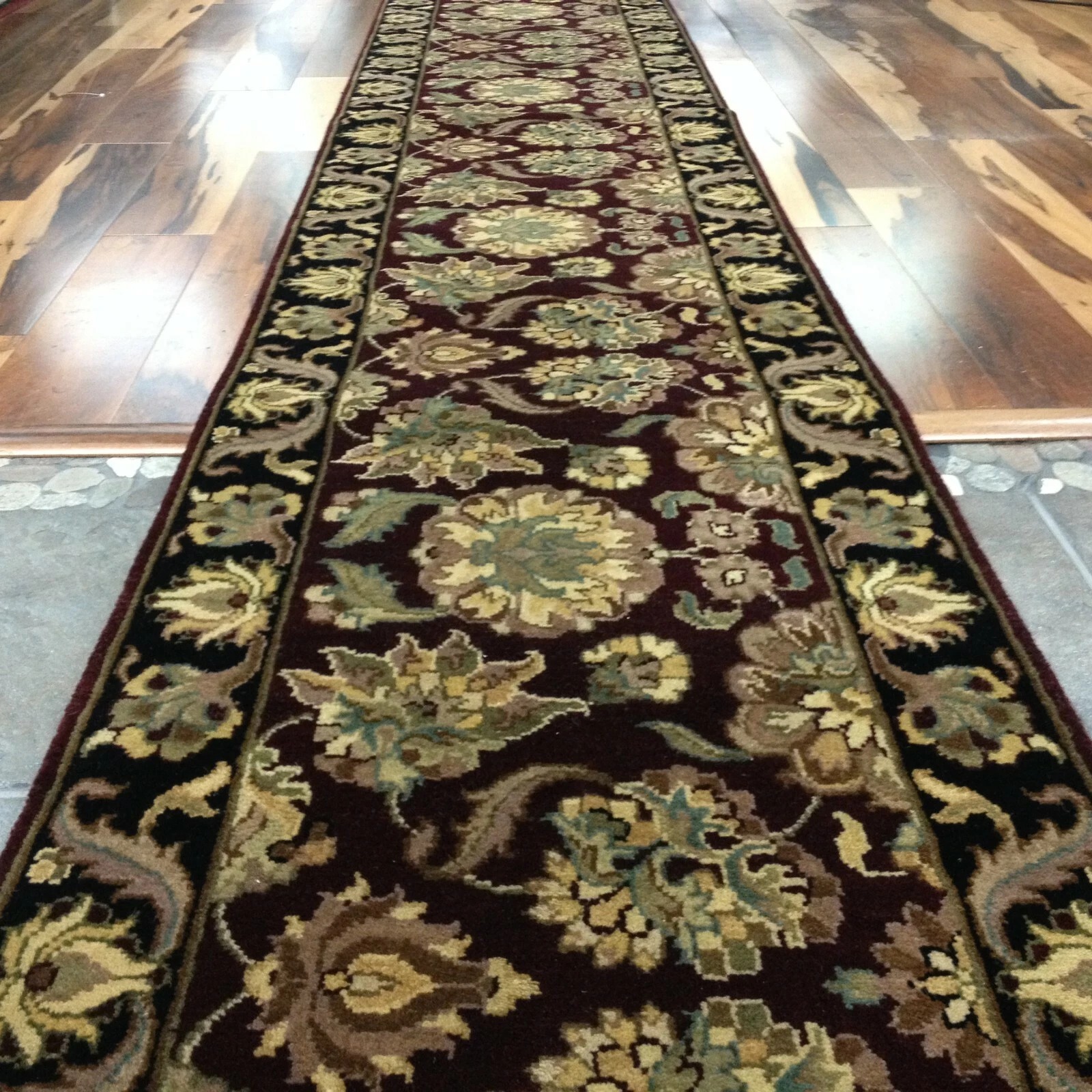 2x19 Vintage Hand Knotted Wool Runner Oriental Rug Indo Agra Hallway Area Rug