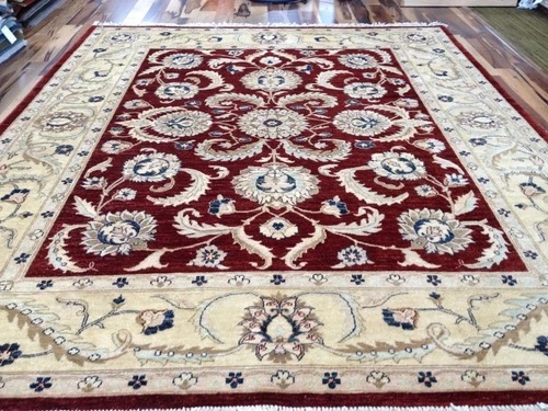 Pakistan Peshawar 8x10 Hand Knotted Wool Rug Vegetable Dye Oriental Area Carpet