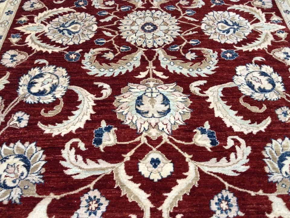 Pakistan Peshawar 8x10 Hand Knotted Wool Rug Vegetable Dye Oriental Area Carpet