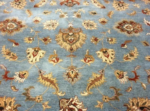 Pak Peshawar 10x14 Hand Knotted Wool Rug Blue Ivory Oriental Area Carpet