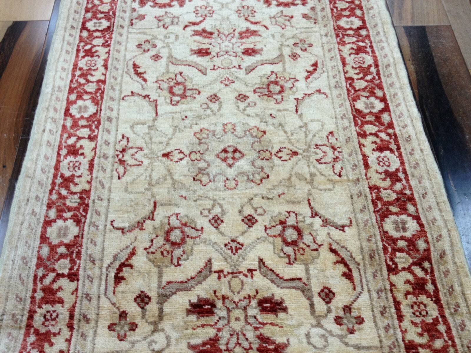 Pak Peshawar 2.7x13.7 Hand Knotted Wool Runner Beige Oriental Area Rug
