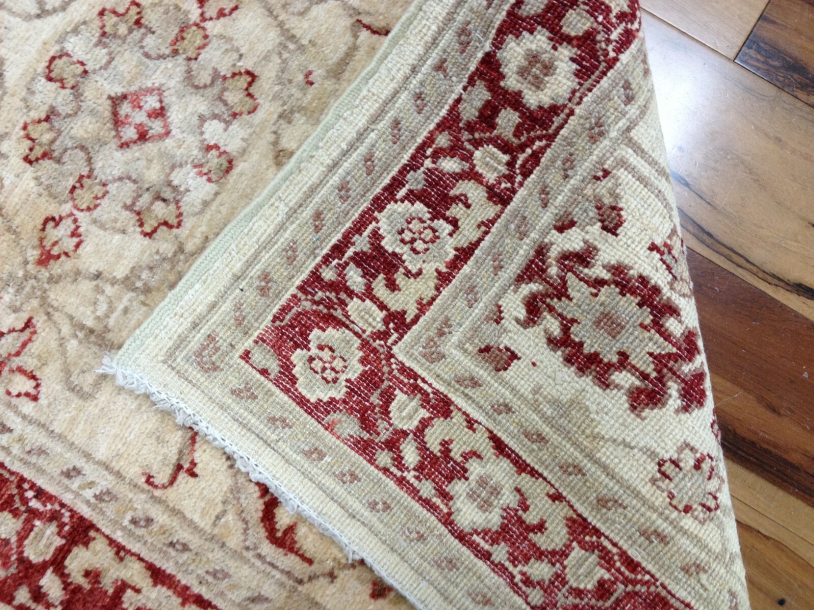 Pak Peshawar 2.7x13.7 Hand Knotted Wool Runner Beige Oriental Area Rug