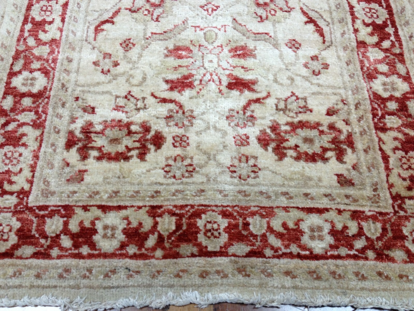Pak Peshawar 2.7x13.7 Hand Knotted Wool Runner Beige Oriental Area Rug