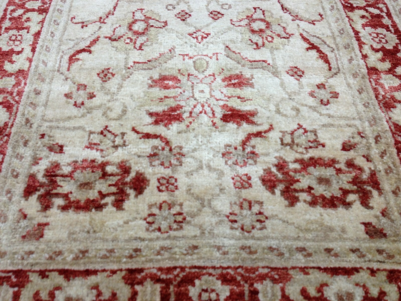 Pak Peshawar 2.7x13.7 Hand Knotted Wool Runner Beige Oriental Area Rug
