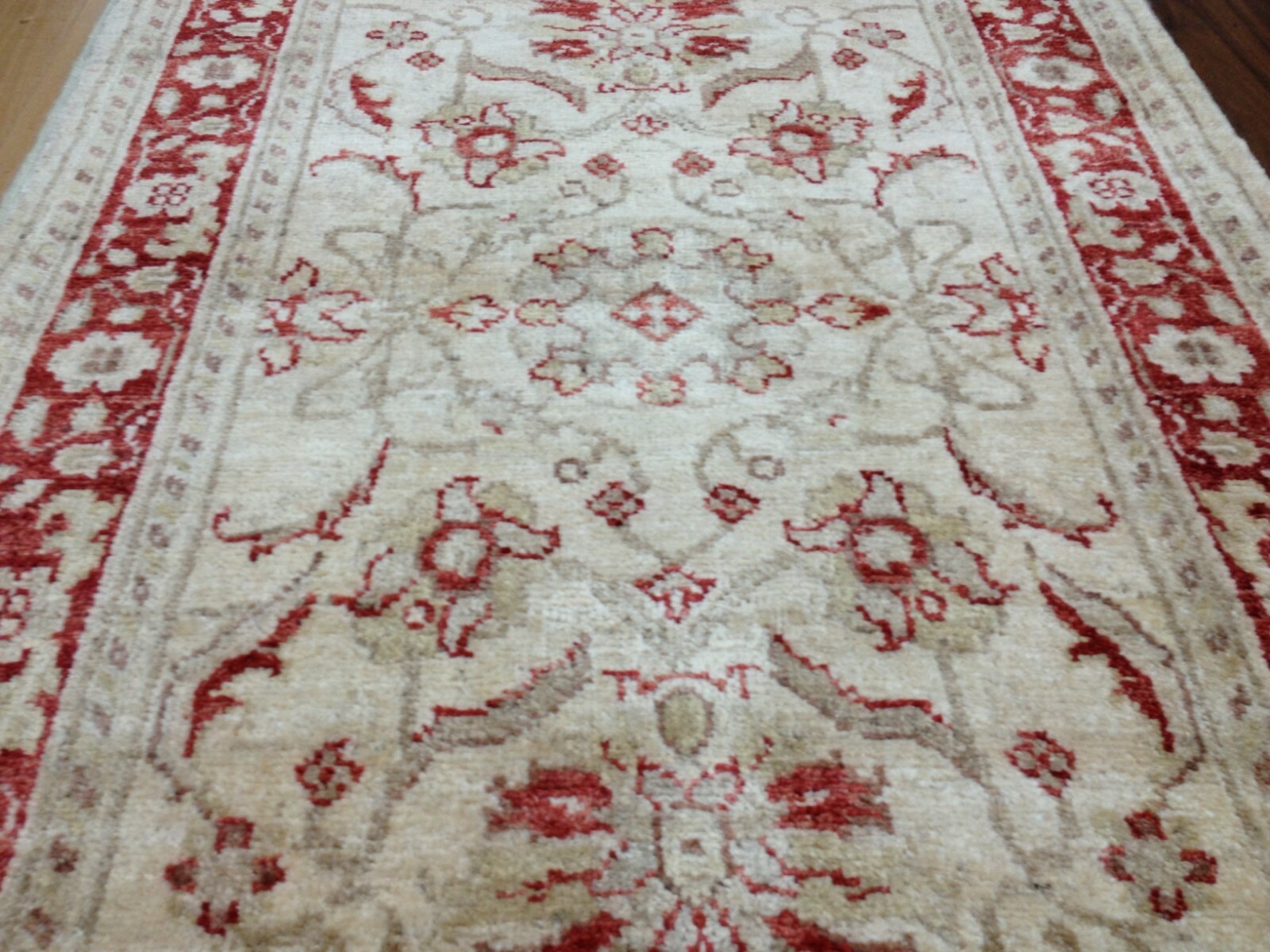Pak Peshawar 2.7x13.7 Hand Knotted Wool Runner Beige Oriental Area Rug