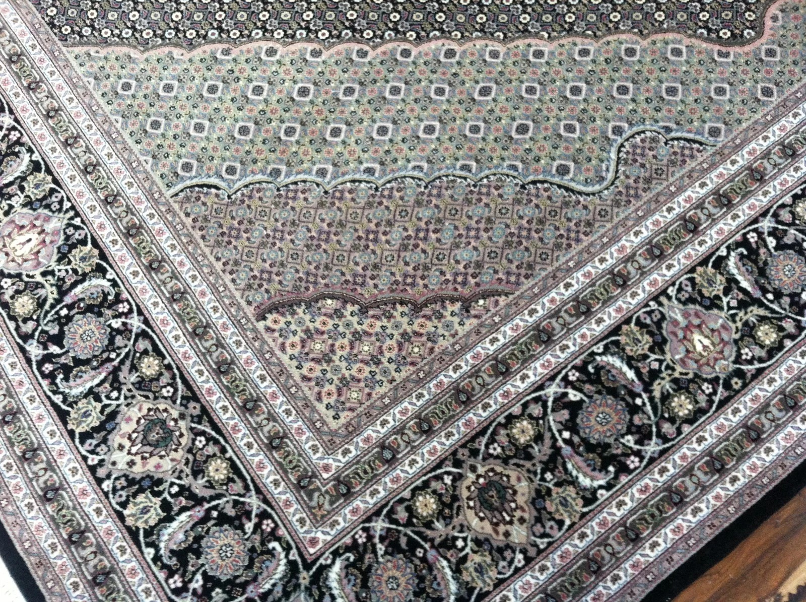 9x12 Wool & Silk Mahi Fish Design Handmade Oriental Area Rug