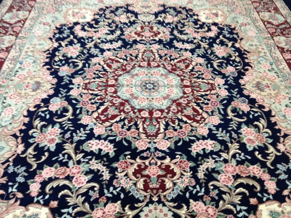 8x10 Fine Sino Wool & Silk Hand Knotted Oriental Area Rug