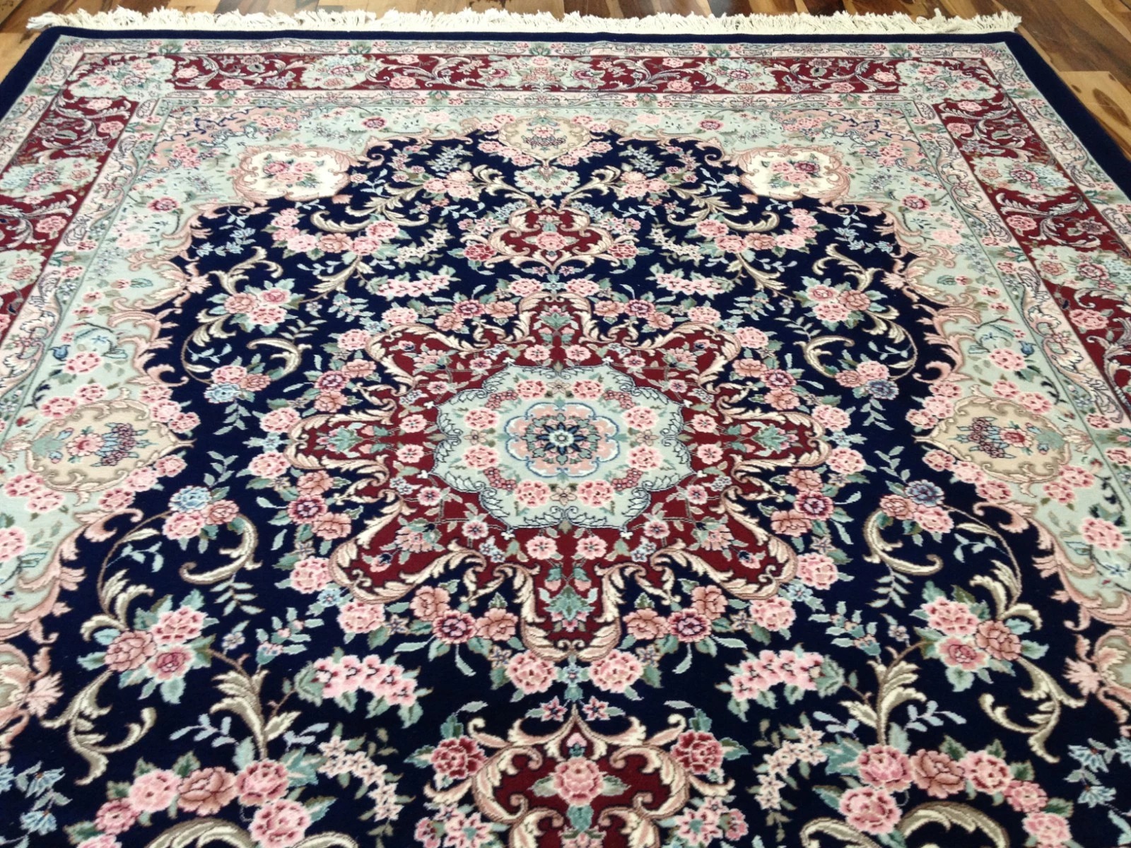 8x10 Fine Sino Wool & Silk Hand Knotted Oriental Area Rug