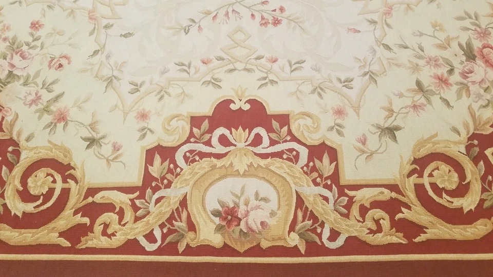 9 x 12 Hand woven French Aubusson Tapestry 100% wool Area rug