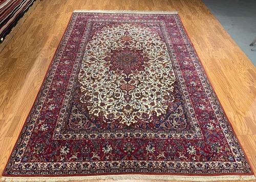 6.7 x 9.11 Hand Knotted 100% Wool & Silk Area Rug
