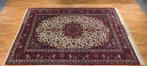 6.7 x 9.11 Hand Knotted 100% Wool & Silk Area Rug