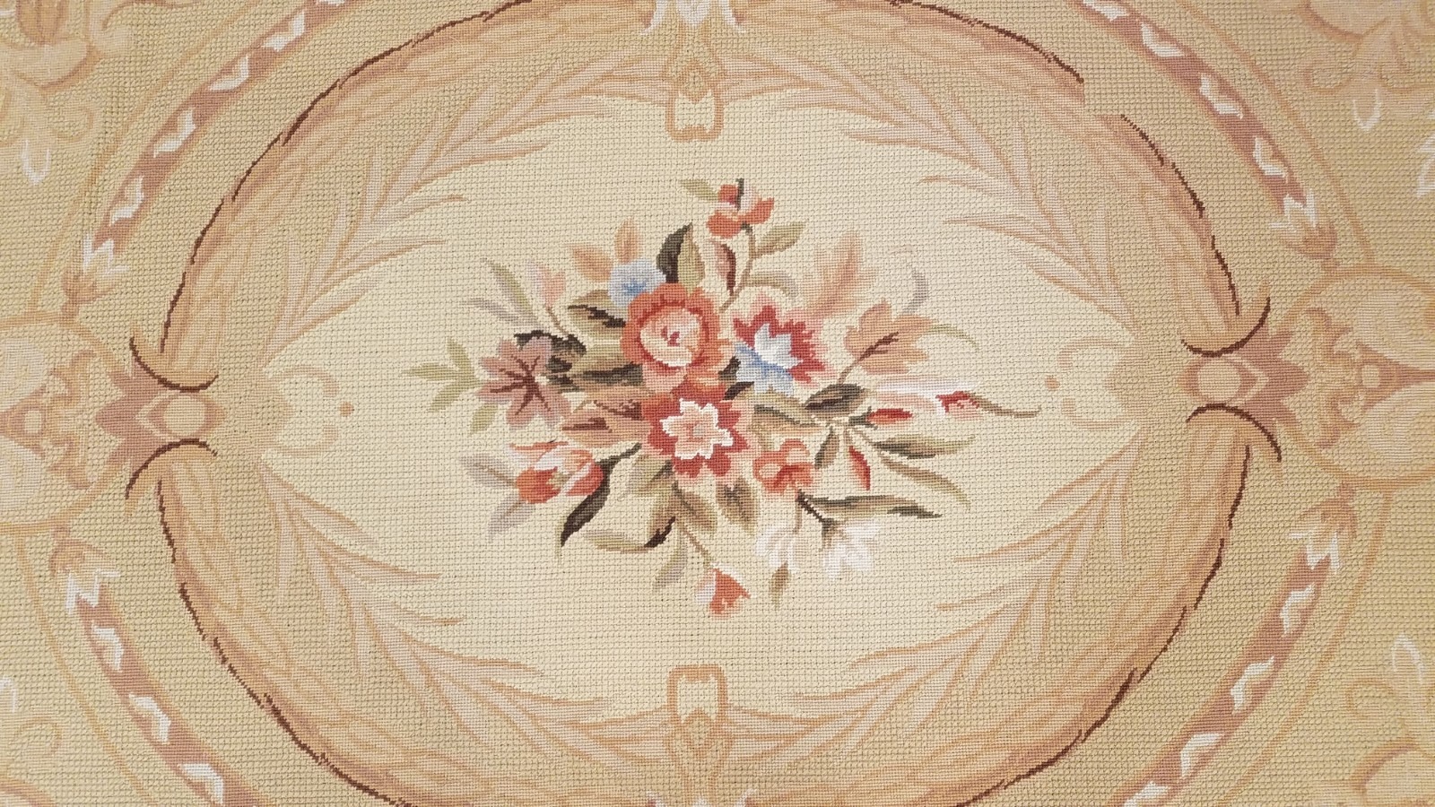 6 x 9 Hand woven French Needlepoint Portuguese Aubusson 100% wool Area rug