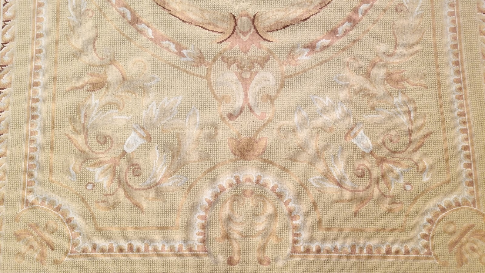 6 x 9 Hand woven French Needlepoint Portuguese Aubusson 100% wool Area rug