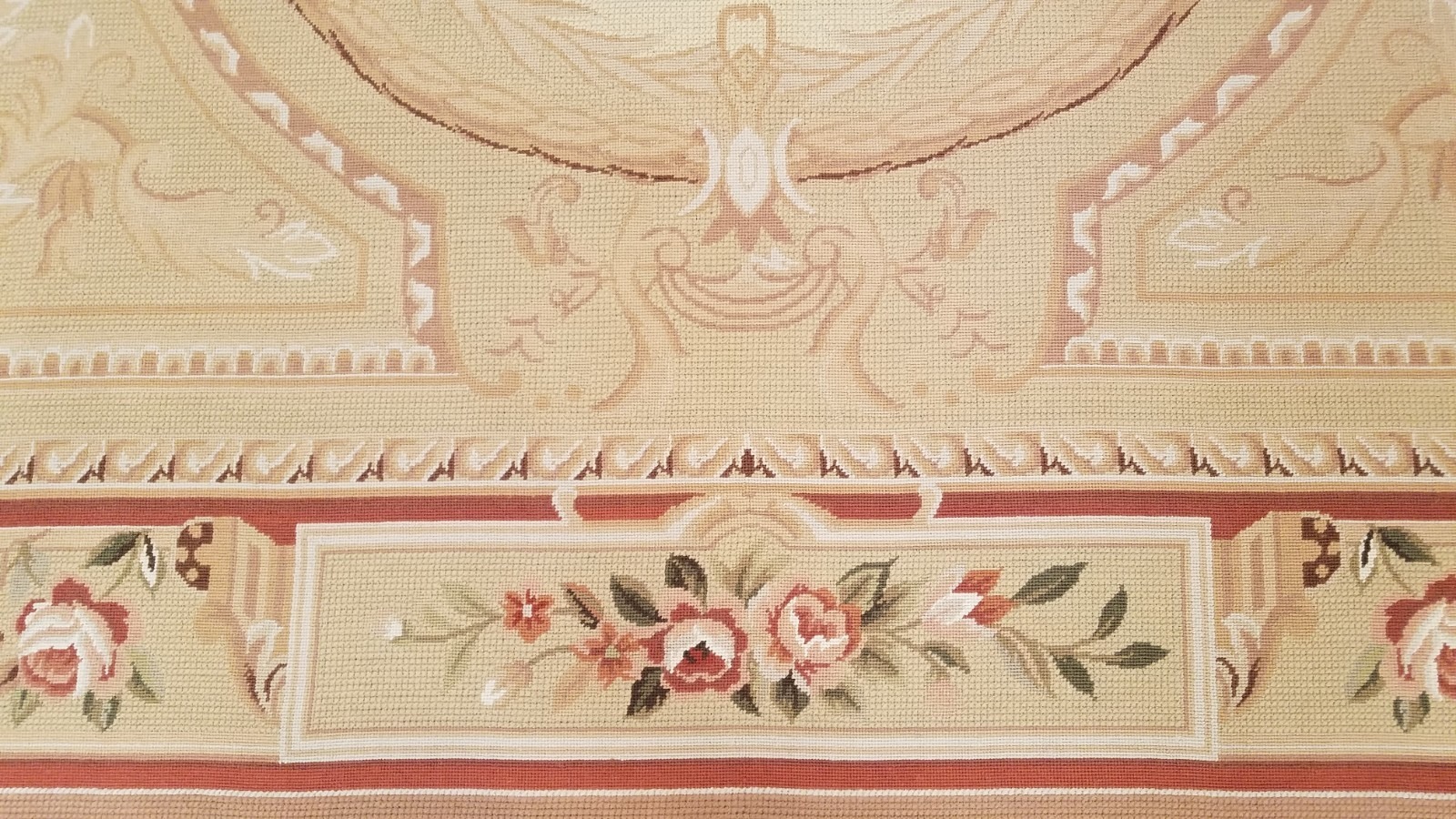 6 x 9 Hand woven French Needlepoint Portuguese Aubusson 100% wool Area rug