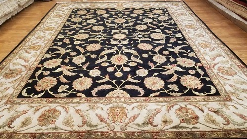 8 x 10 Indo Agra Hand spawned Wool & Silk Hand Knotted Oriental Rug