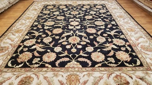 8 x 10 Indo Agra Hand spawned Wool & Silk Hand Knotted Oriental Rug
