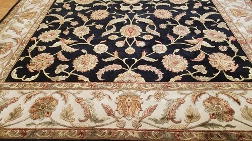 8 x 10 Indo Agra Hand spawned Wool & Silk Hand Knotted Oriental Rug