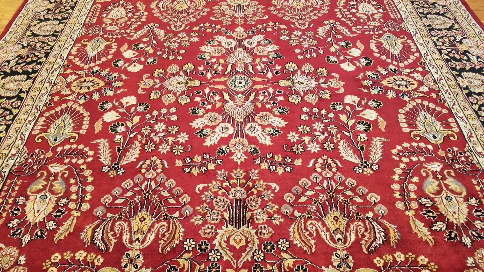 8 x 10 Stunning Beautiful fine Quality Indo Sarouk Hand Knotted Wool Rug