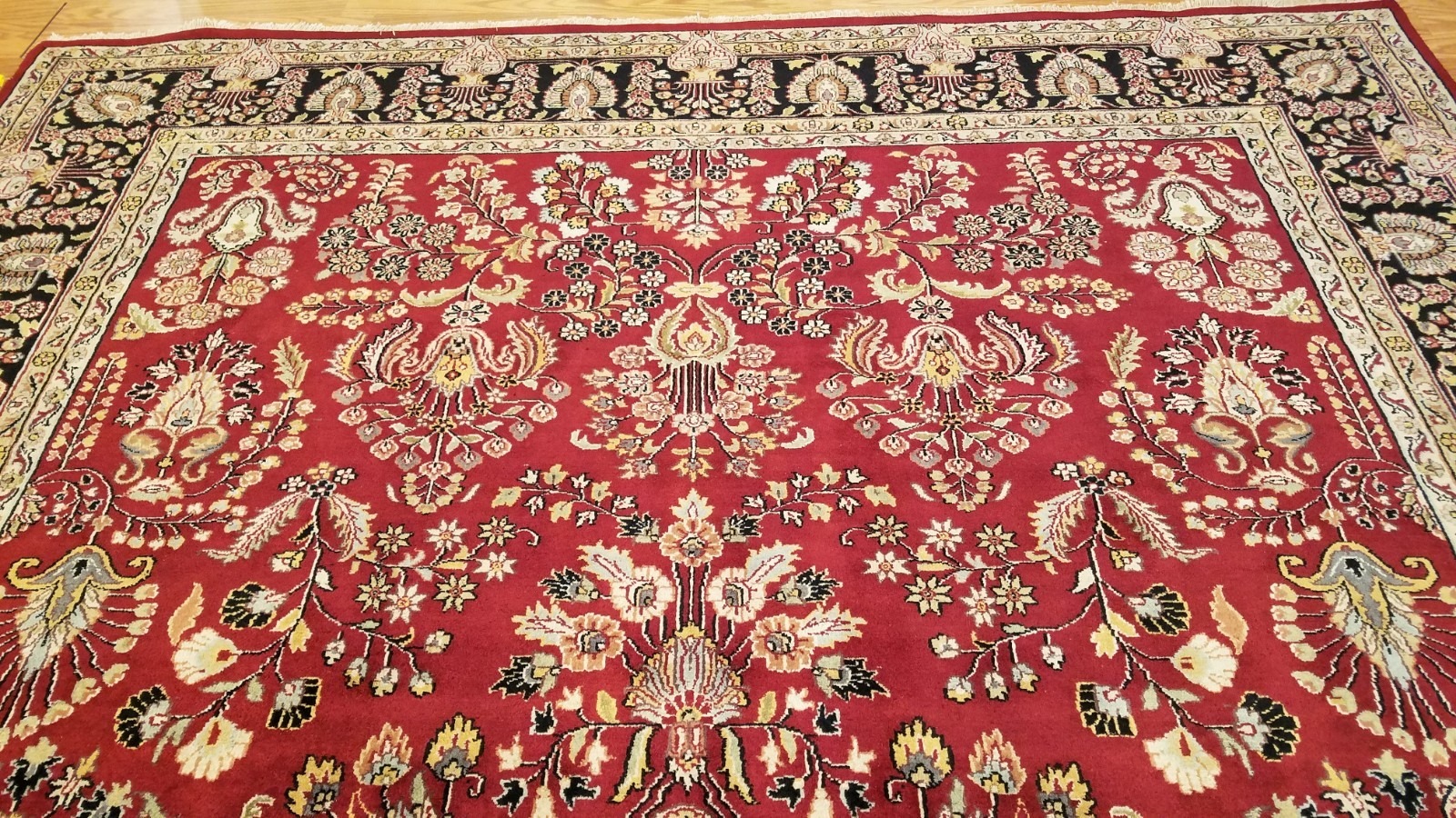 8 x 10 Stunning Beautiful fine Quality Indo Sarouk Hand Knotted Wool Rug