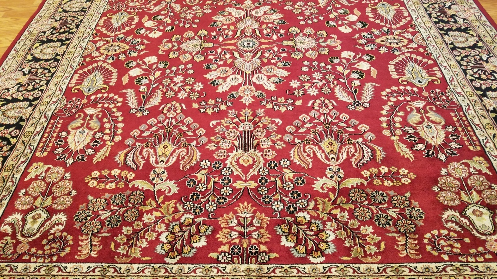 8 x 10 Stunning Beautiful fine Quality Indo Sarouk Hand Knotted Wool Rug
