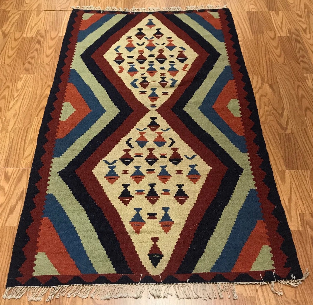 3 x 5 Kilim 100% Wool Hand Knotted Area Rug