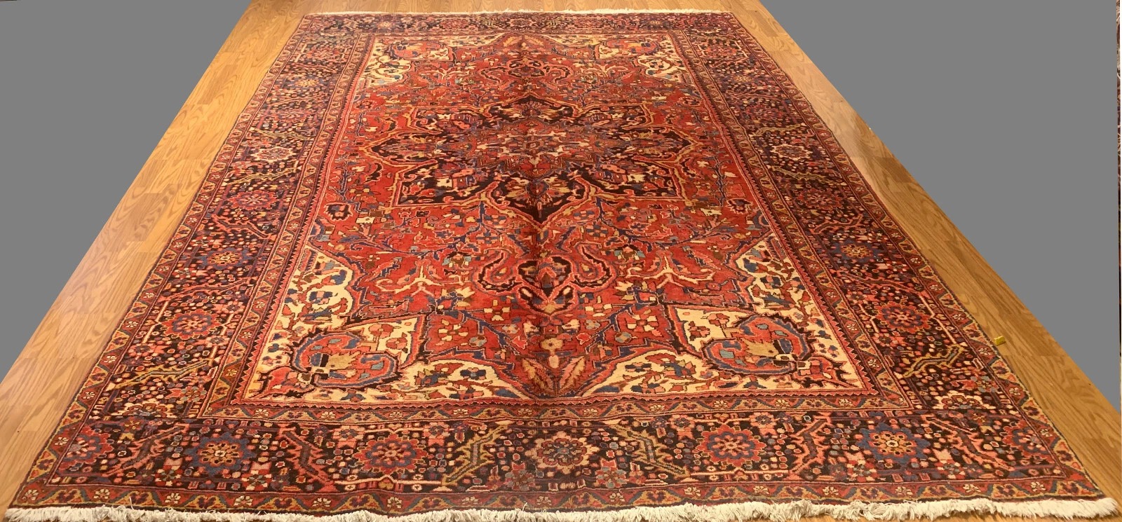 9 x 12 Semi Antique Hariz Fine Hand Knotted 100% Wool Rug