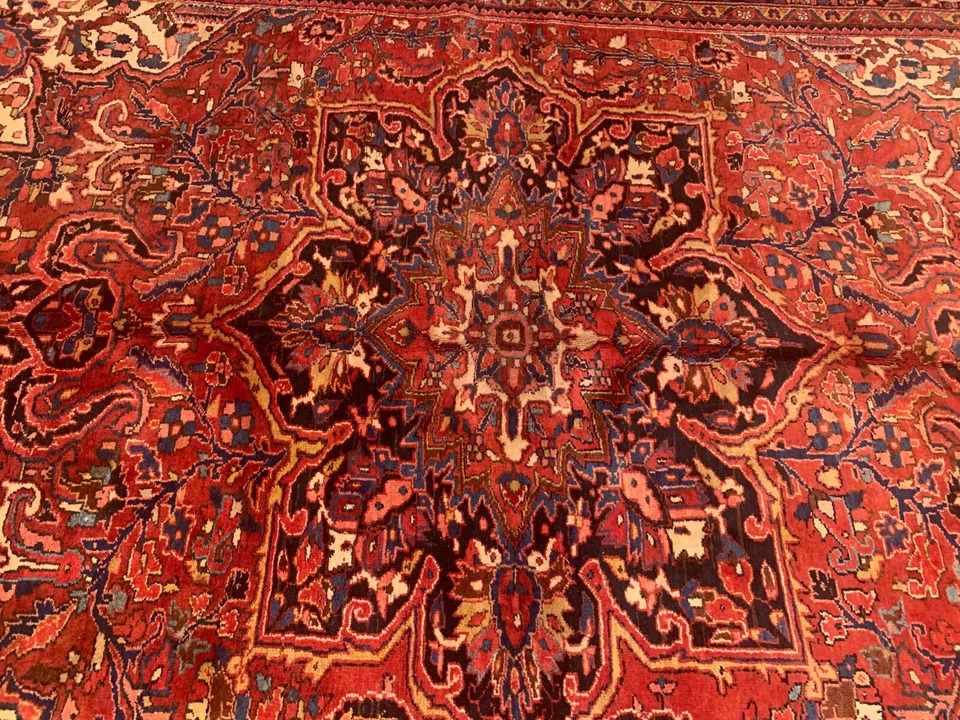 9 x 12 Semi Antique Hariz Fine Hand Knotted 100% Wool Rug