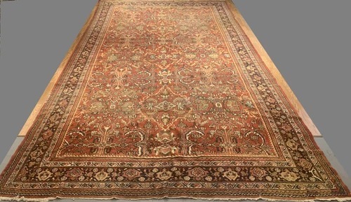 10.3 x 17.5 Antique Mahaal Hand Knotted 100% Wool Rug