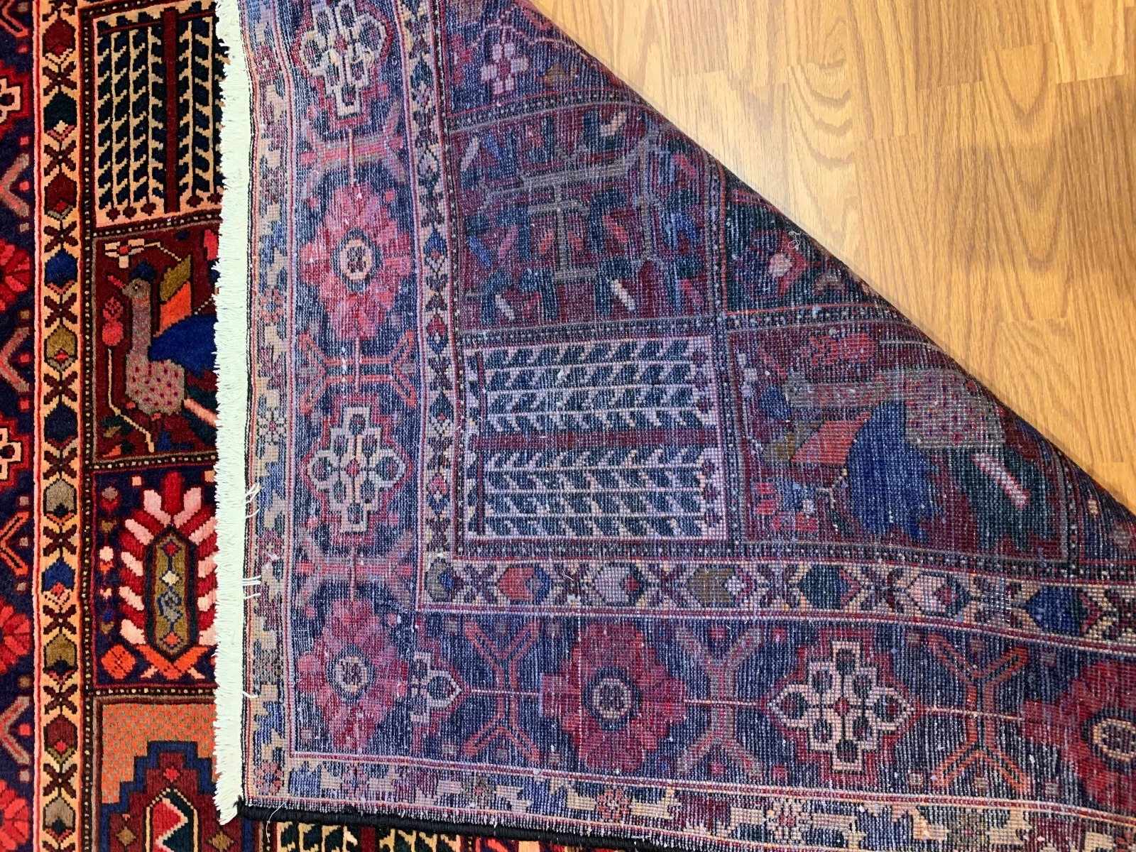 6.8 x 10.2Vintage Hand Knotted 100% Wool Vegetable Dye Area Rug