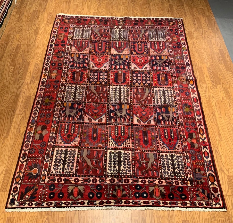 6.11 x10.1 Vintage Hand Knotted 100% Wool Vegetable Dye Area Rug