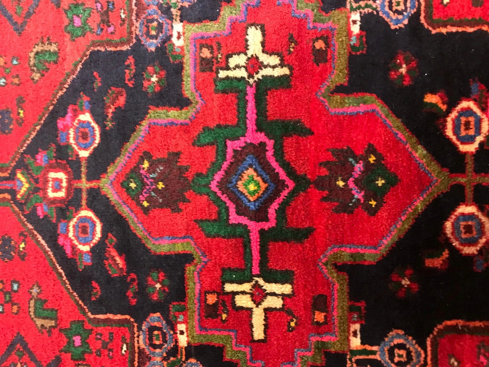 4.3 x 6.3 Vintage Tribal 100% Wool Hand Knotted Vegetable Dye Area Rug