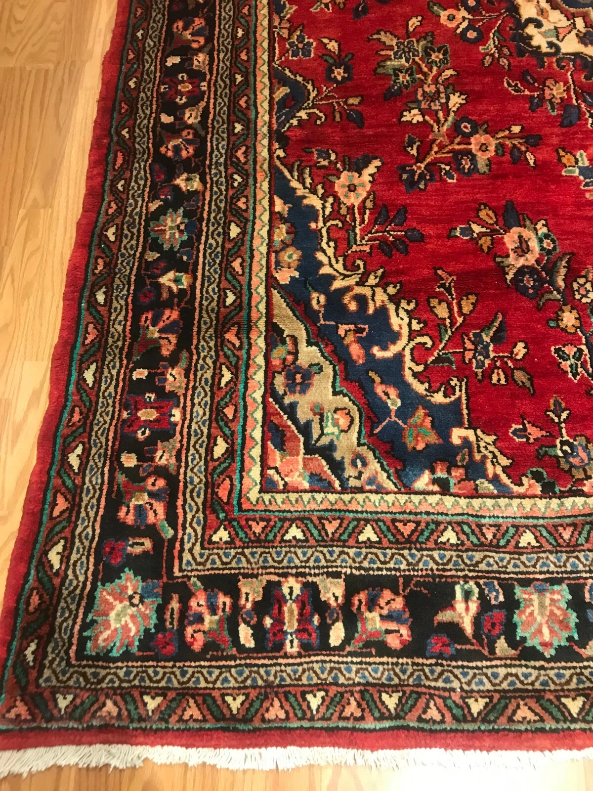 7.2 x 10 Vintage 100% Wool Hand Knotted Area Rug