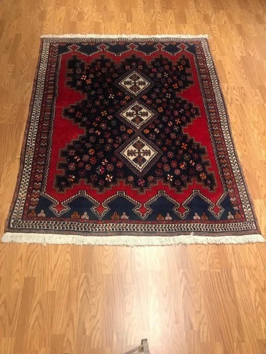 5.2 x 7 Vintage 100%Wool Hand Knotted Area Rug