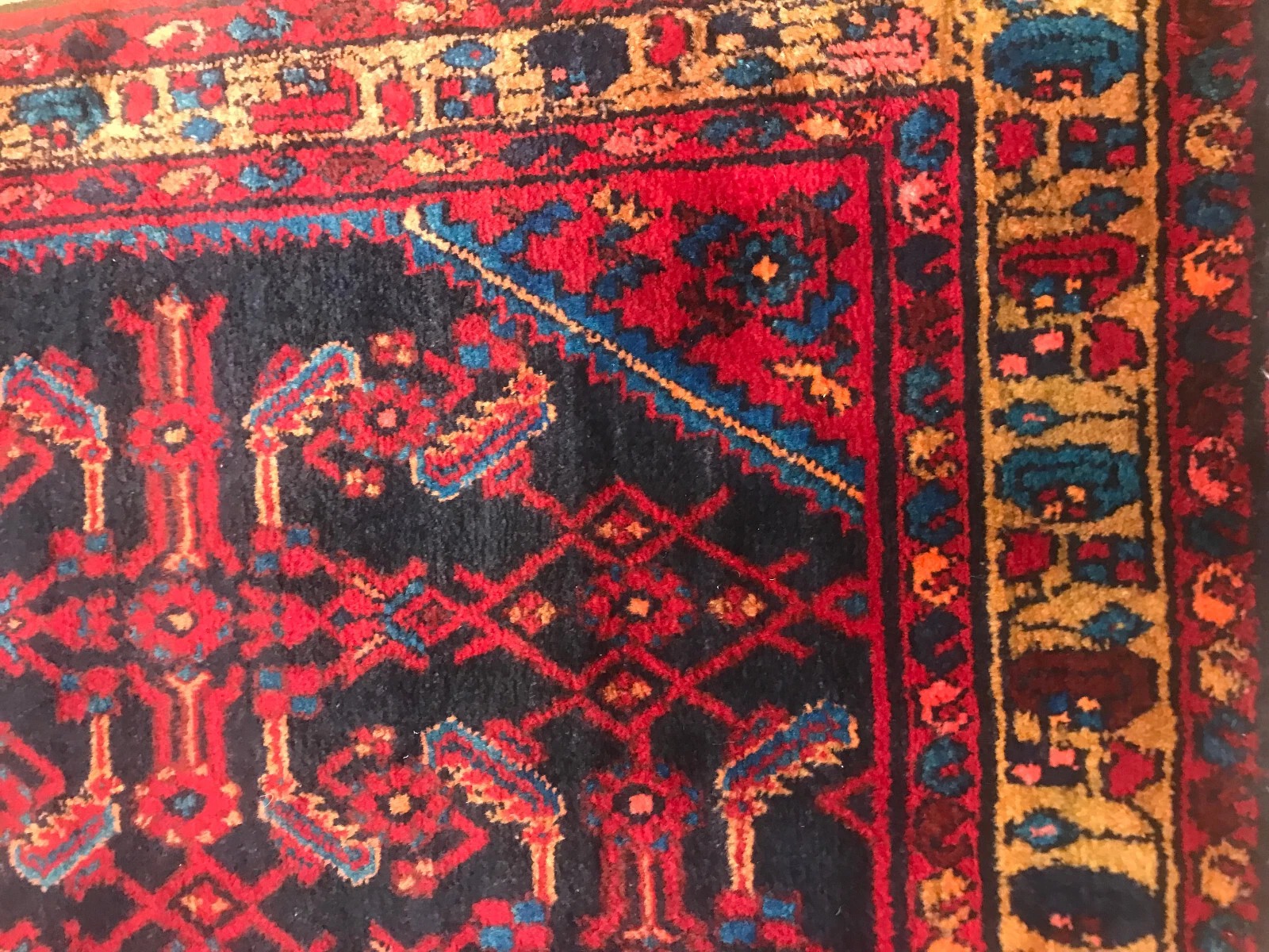 4.4 x6.8 Vintage 100%Wool Hand Knotted Area Rug