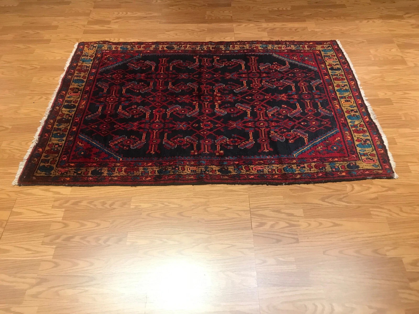 4.4 x6.8 Vintage 100%Wool Hand Knotted Area Rug