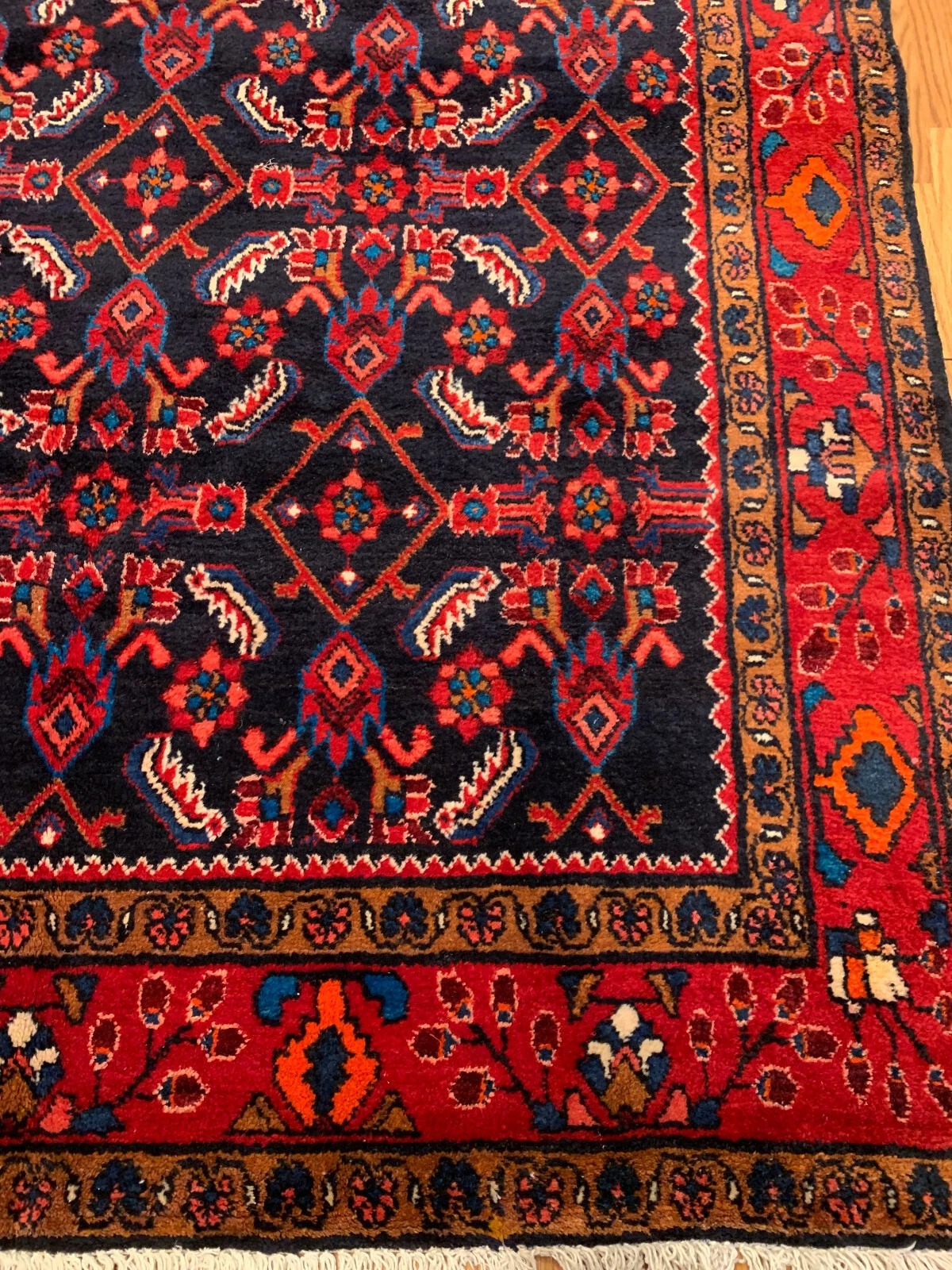 5 x 12.6 Vintage Hand Knotted 100% Wool Vegetable Dye Area Rug