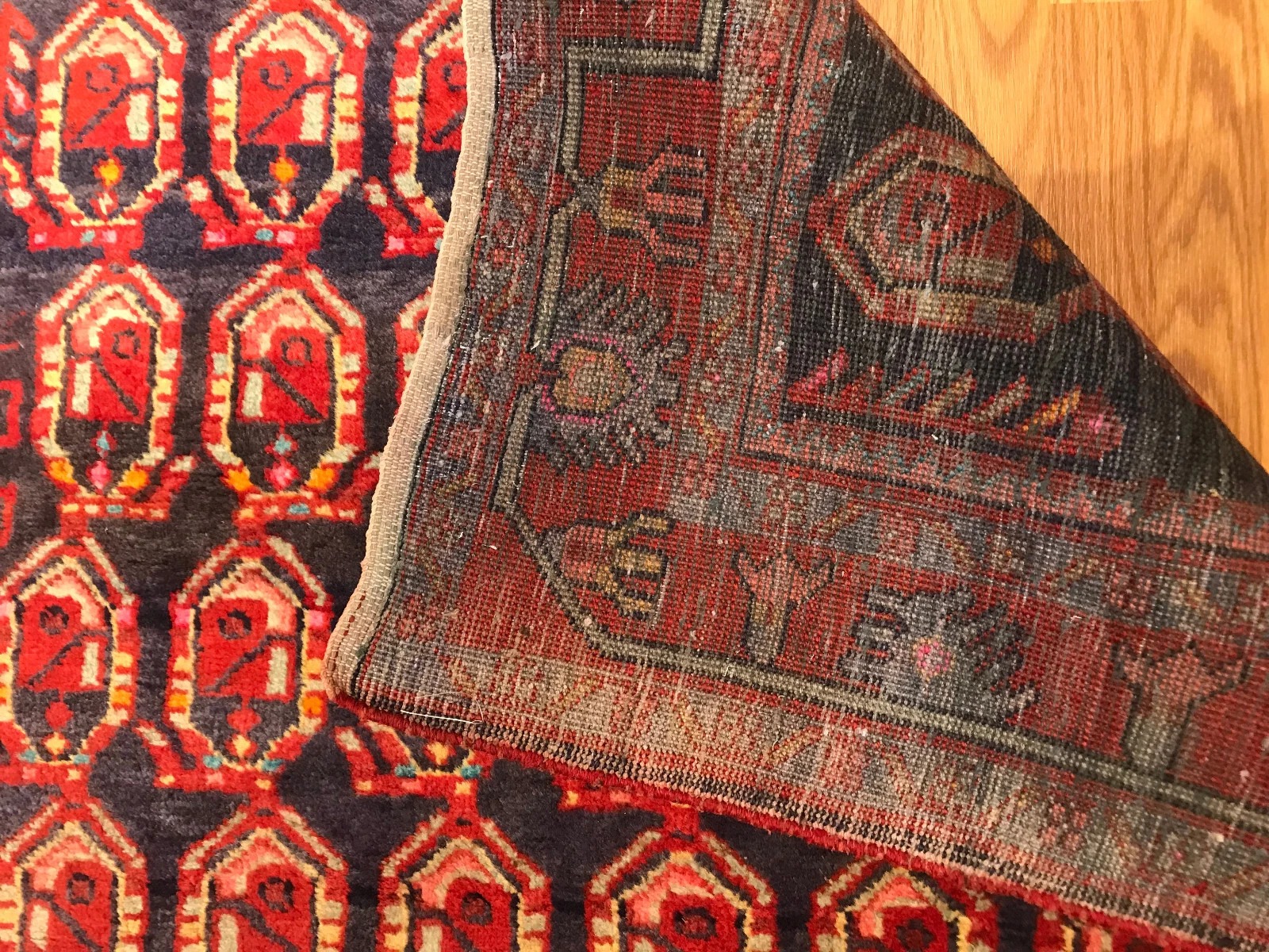 4.6 x 7 ft Vintage Tribal Geometric 100% Wool Hand Knotted Vegetable Dye Rug