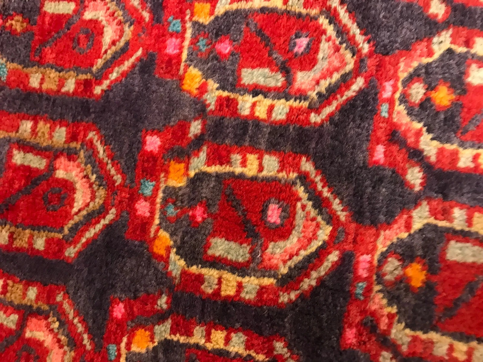4.6 x 7 ft Vintage Tribal Geometric 100% Wool Hand Knotted Vegetable Dye Rug