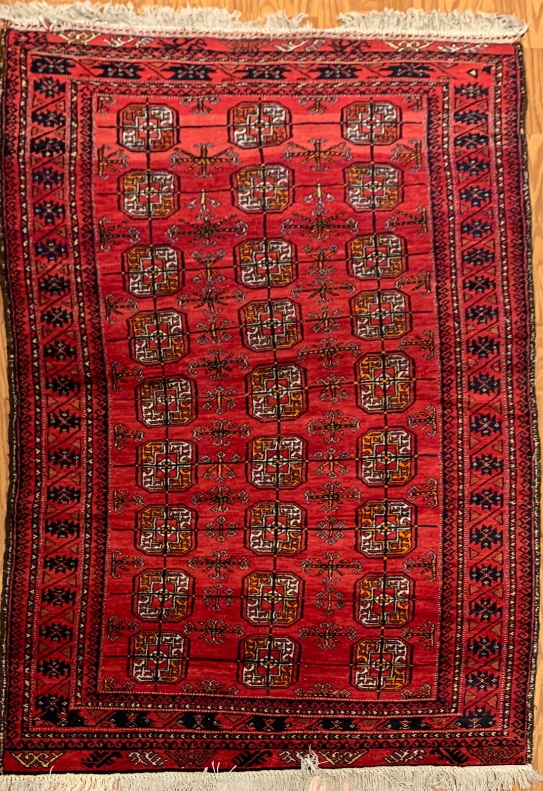 3.11 x 7.1  Vintage Tribal Geometric Red 100% Wool  Vegetable Dye Rug EB234988581738 Montaage