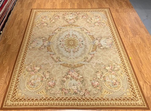 8 x 10 Needle Point 100% Wool Hand Knotted Area Rug Multicolor