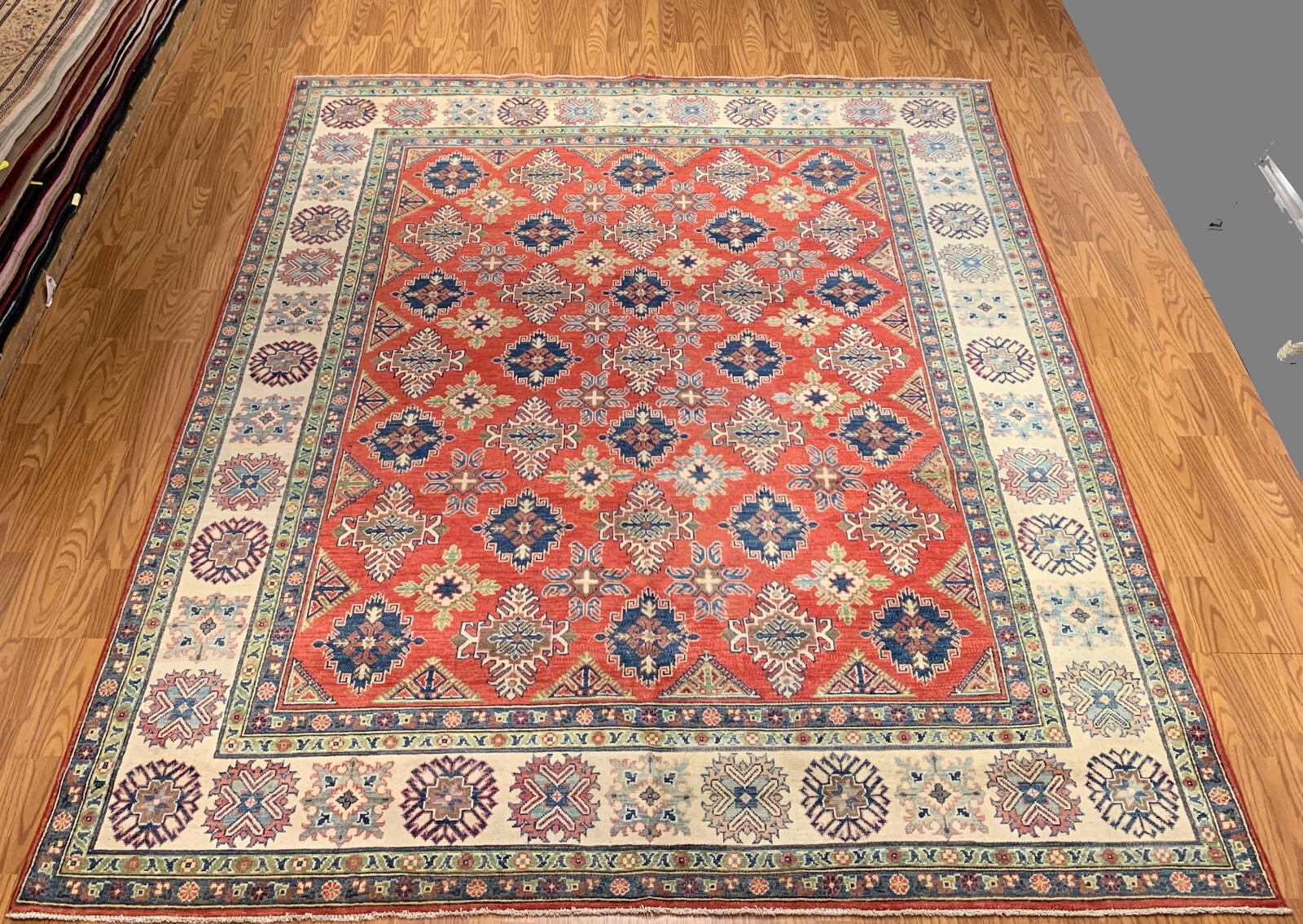 8 x 10 Kazak Hand Knotted 100% Wool Area Rug