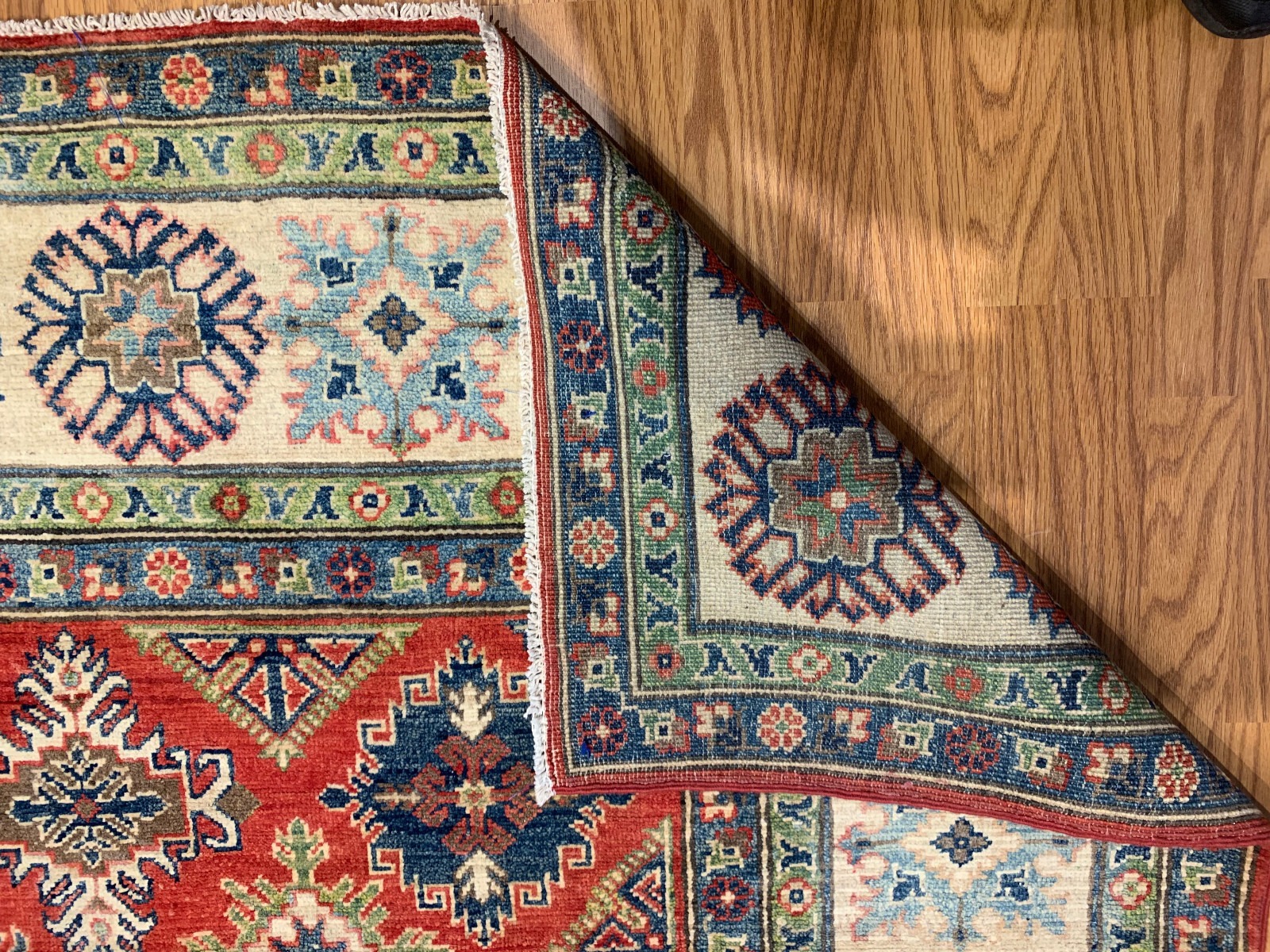 8 x 10 Kazak Hand Knotted 100% Wool Area Rug