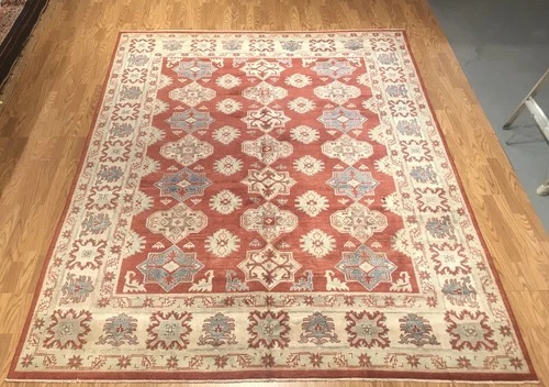 8 x 10 Kazak Hand Knotted 100% Wool Area Rug TR00174 Montaage Inc.
