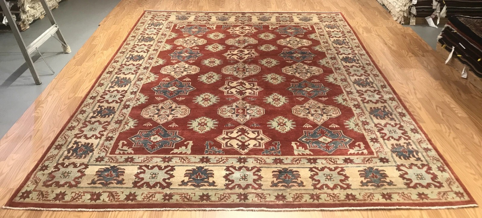 8 x 10 Kazak Hand Knotted 100% Wool Area Rug