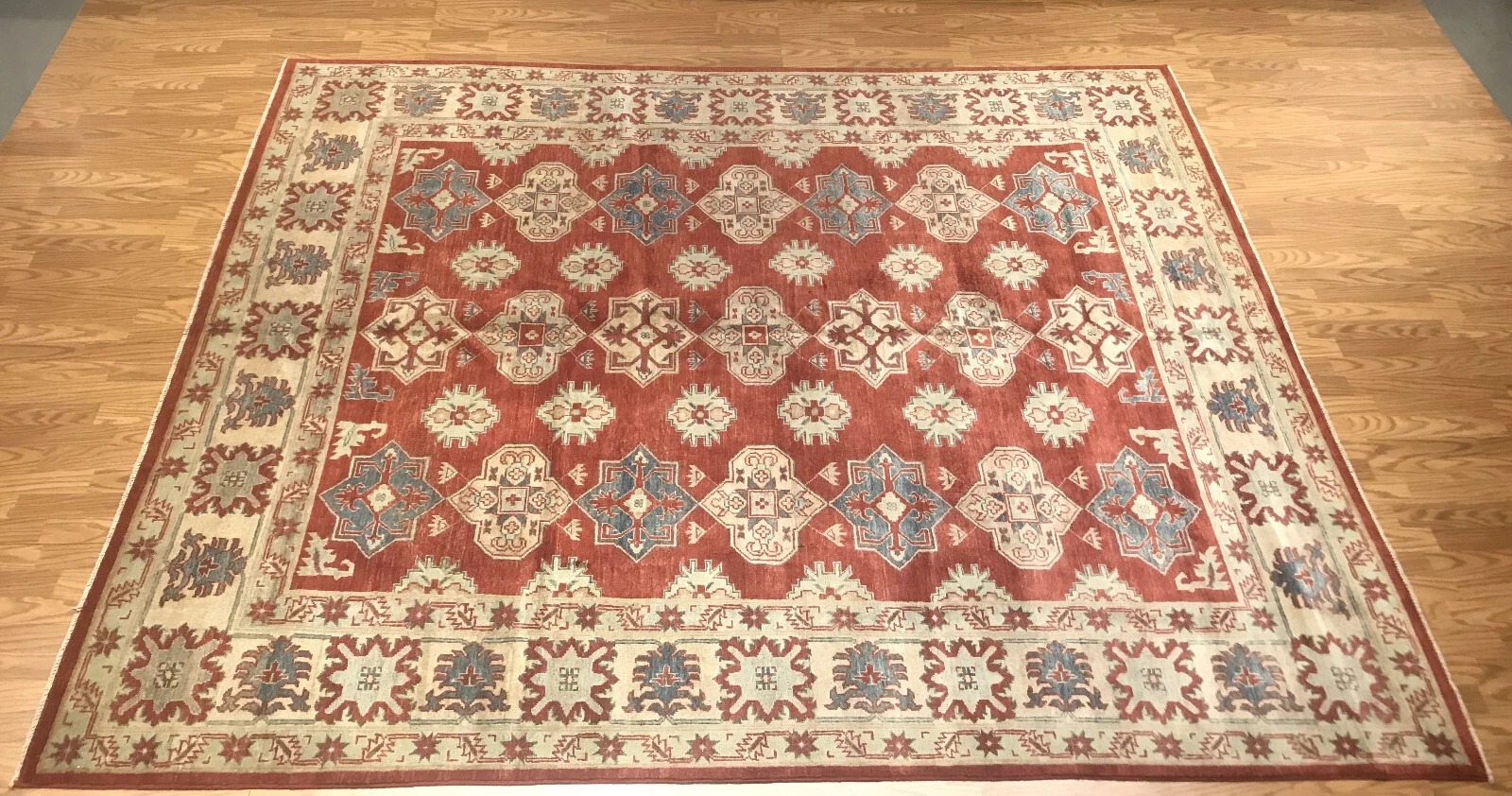 8 x 10 Kazak Hand Knotted 100% Wool Area Rug