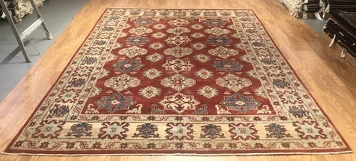 8 x 10 Kazak Hand Knotted 100% Wool Area Rug