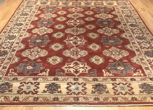 8 x 10 Kazak Hand Knotted 100% Wool Area Rug