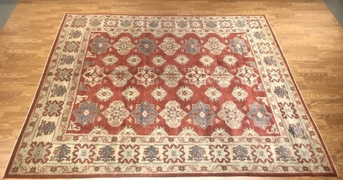 8 x 10 Kazak Hand Knotted 100% Wool Area Rug